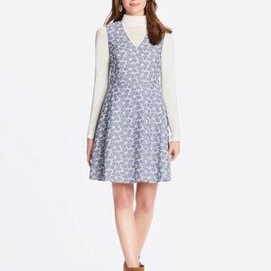 Draper James Love Circle Embroidered Chambray Sleeveless Dress Size 2